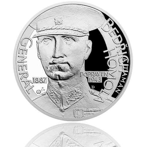 Stříbrná medaile Národní hrdinové – Bedřich Homola 37 mm proof (ČM)